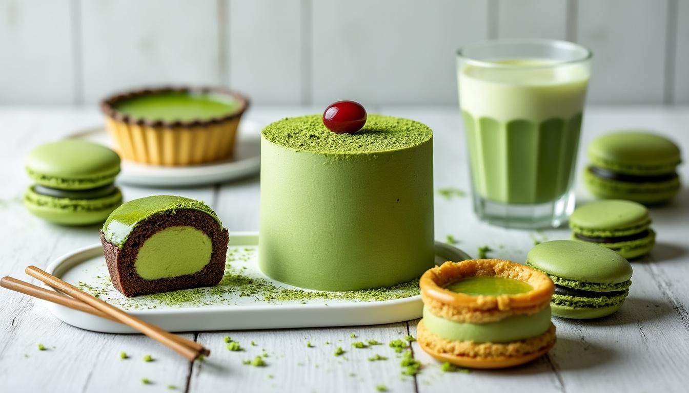 découvrez un délice irrésistible avec notre gâteau au thé matcha et aux amandes fait maison. éveillez vos papilles avec des saveurs uniques et un parfum envoûtant qui séduira tous les amateurs de pâtisserie.