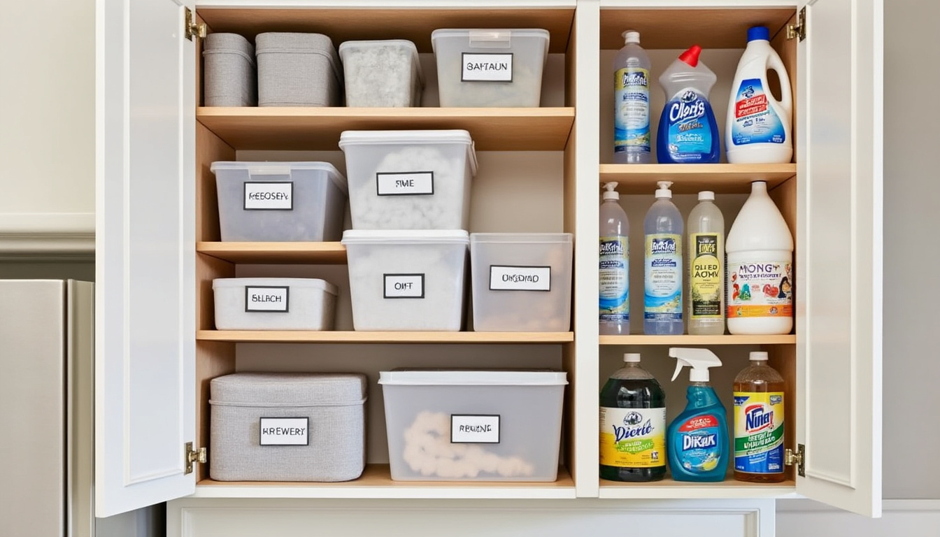 découvrez nos conseils pratiques pour organiser efficacement vos produits d’entretien dans un placard haut et gagner de la place tout en sécurisant votre espace de rangement.