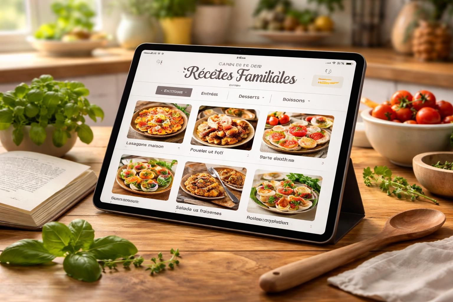 carnet familial sur ipad a16 : stockez et partagez facilement vos recettes préférées en toute simplicité.