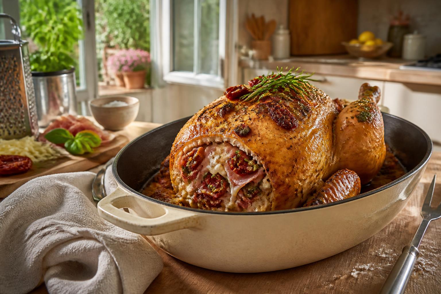 découvrez notre recette facile et savoureuse pour réussir un poulet farci à l'italienne qui impressionnera et ravira vos invités à coup sûr.