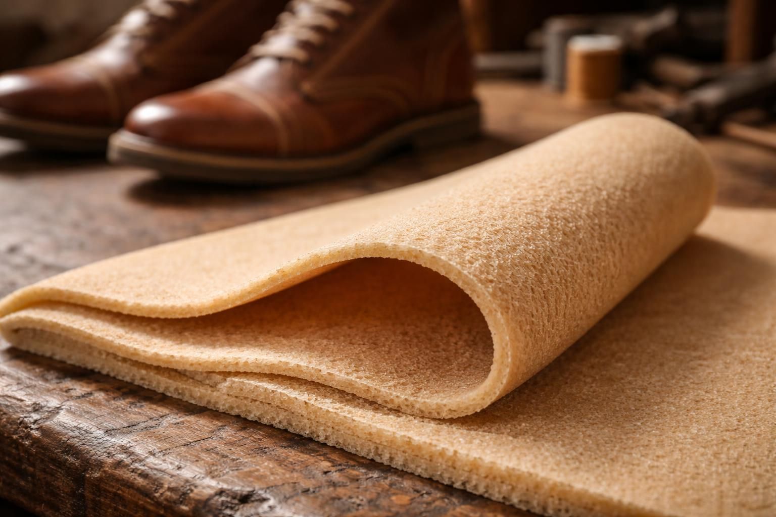 découvrez la crêpe de cordonnier, une matière naturelle et résistante idéale pour confectionner des semelles souples alliant confort et durabilité.